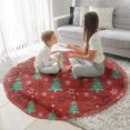 thumbnail image 3 of Red Christmas Tree Pattern Round Blanket,Comfortable Soft Flannel Throw Blanket,All Season,Warm Lightweight Blankets for Sofa Bed Couch Living Room Chair 60"x60", 3 of 5