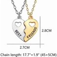thumbnail image 3 of Best Friends Necklace 2 Pieces Gold & Silver Split Heart Pendant Necklace BFF Friendship Necklace, 3 of 4