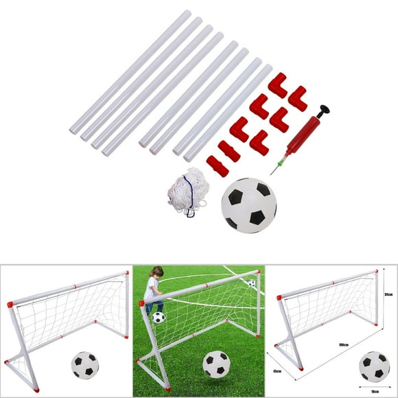 Football Goal Post Net, Portable Lightweight Plastic Indoor Outdoor Mini Football Soccer Goal Net Set with Ball for Kids