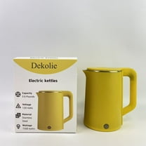 Dekolie Electric kettles, 0.8L Portable Travel Tea Kettle Stainless Steel Double Layer Hot Water Cordless BPA-Free, 600 W Boil-Dry Protection Boiler and Heater