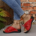 thumbnail image 6 of Ruyang Sandals for Women, Women's Platform Sandals Casual Slip on Platform Wedges Slides Open Toe Beach Summer Sandals, 6 of 8