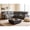 gray, variant on Ellesophas Living Room 109" Manual PU Leather Reclining Sectional Sofa with Footrest, Storage Console & 2 Cup Holders, Black