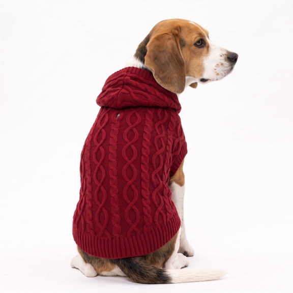 Vibrant Life Holiday Cable Knit Sweater for Dogs, Red, M