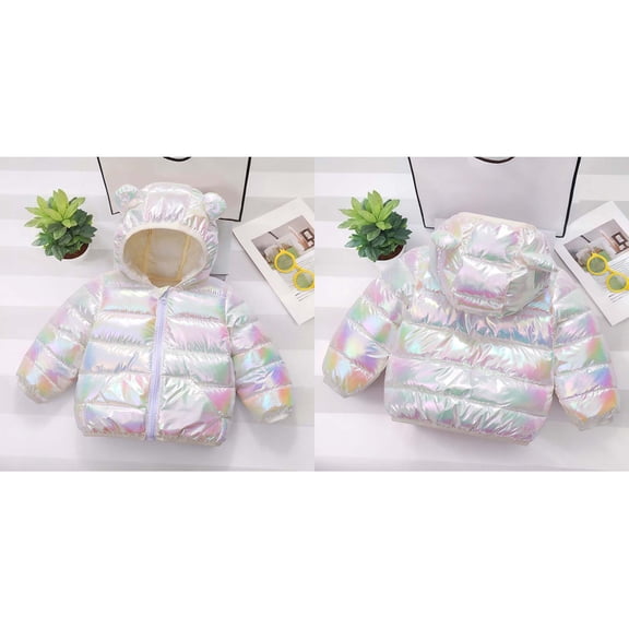 Toddler Winter Coat,Baby Girls Puffer Coat Cute Bear Ear Hooded Jackets with Pockets Windproof Down Jacket for Toddler Baby Baby Winter Jacket Baby Boy Clothes