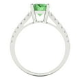 thumbnail image 4 of Clara Pucci 14K White Gold Solid Gold Green Solitaire with Accents Anniversary Ring for Women - 2.21 cttw Oval Cut, 4 of 7