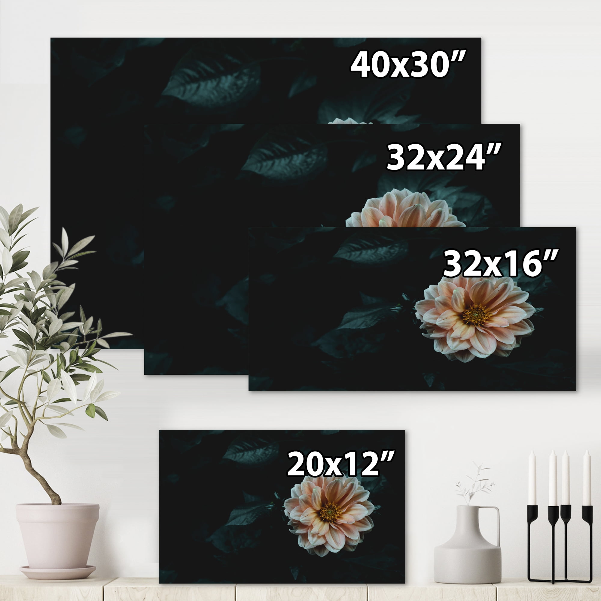 Designart ' Blooming Yellow Flower ' Traditional Canvas Wall Art Print