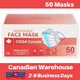 COGA Canada - 50 Pack 3ply Masque Facial Jetable Non Médical Non Chirurgical – image 1 sur 5