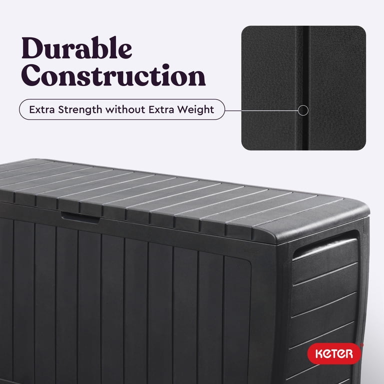 Keter Arden 71 Gallon Outdoor Deck Box, Graphite photo 7
