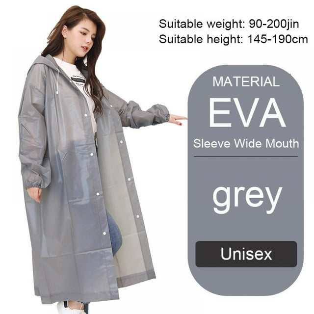Imperméable EVA Poncho de Pluie Réutilisable Unisexe Hommes Femmes Long Vêtement de Pluie