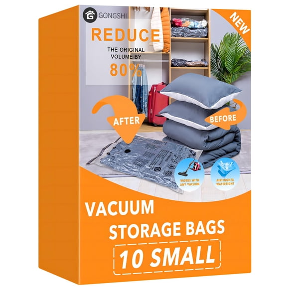 Bolsas de almacenamiento al vacío GONGSHI Small, paquete de 10 para mantas
