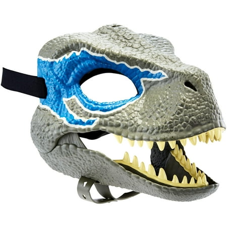 Jurassic World Velociraptor Blue Dinosaur Mask with Realistic Details