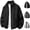 Black, variant on Men's Athletic Track Jacket Stand Collar Lightweight Casual Bomber Coat for Daily Active Running Workwear with Zipper Pockets, Dark Gray, XXXL