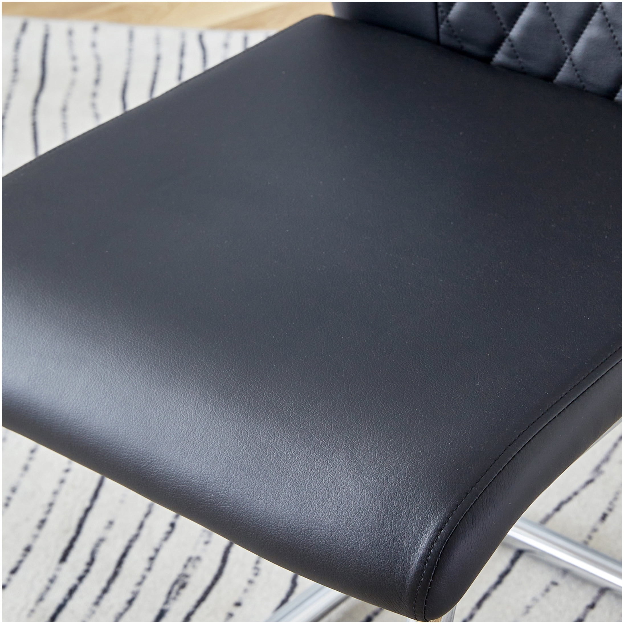Modern PU Leather Dining Chairs Set of 8, Upholstered Side Chairs with Padded Seat and Metal Legs for Kitchen, Living Room, Bedroom