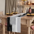 thumbnail image 2 of Table Runners 120 Inches Long Dress Scarves, Black Grey Farmhouse Coffee/Dining/Kitchen Table Runner for Living Room, Abstract Geometric Color Block Oil Painting 13x120 Inch, 2 of 9