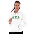 thumbnail image 3 of Peace Love Irish St Pattys Day Clover Hoodie Sweatshirt Women Brisco Brands M, 3 of 5