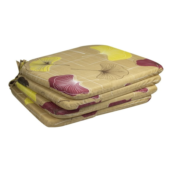 GILA Cojín para Silla, Color Beige con Estampado (4 Piezas) GILA Cojín para Silla color Beige con Estampado