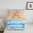 thumbnail image 5 of Manfei Lovely Letter A Twin Comforter Sets,Sweet Ice Cream Bedding Set,Yellow,Pink Reversible,2pcs,1 Comforter and 1 Pillowcase, 5 of 7
