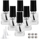 thumbnail image 1 of 6 botellas de esmalte de uñas transparente de 5 ml con tapa de pincel negra, botellas de vidrio vacías cuadradas rellenables con 6 bolas agitadoras y 2 embudos., 1 of 9