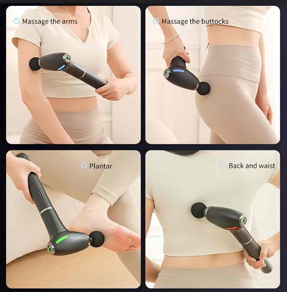 3-in-1 Massage Gun with Upgraded Extension Handle, Back Massager for Pain Relief