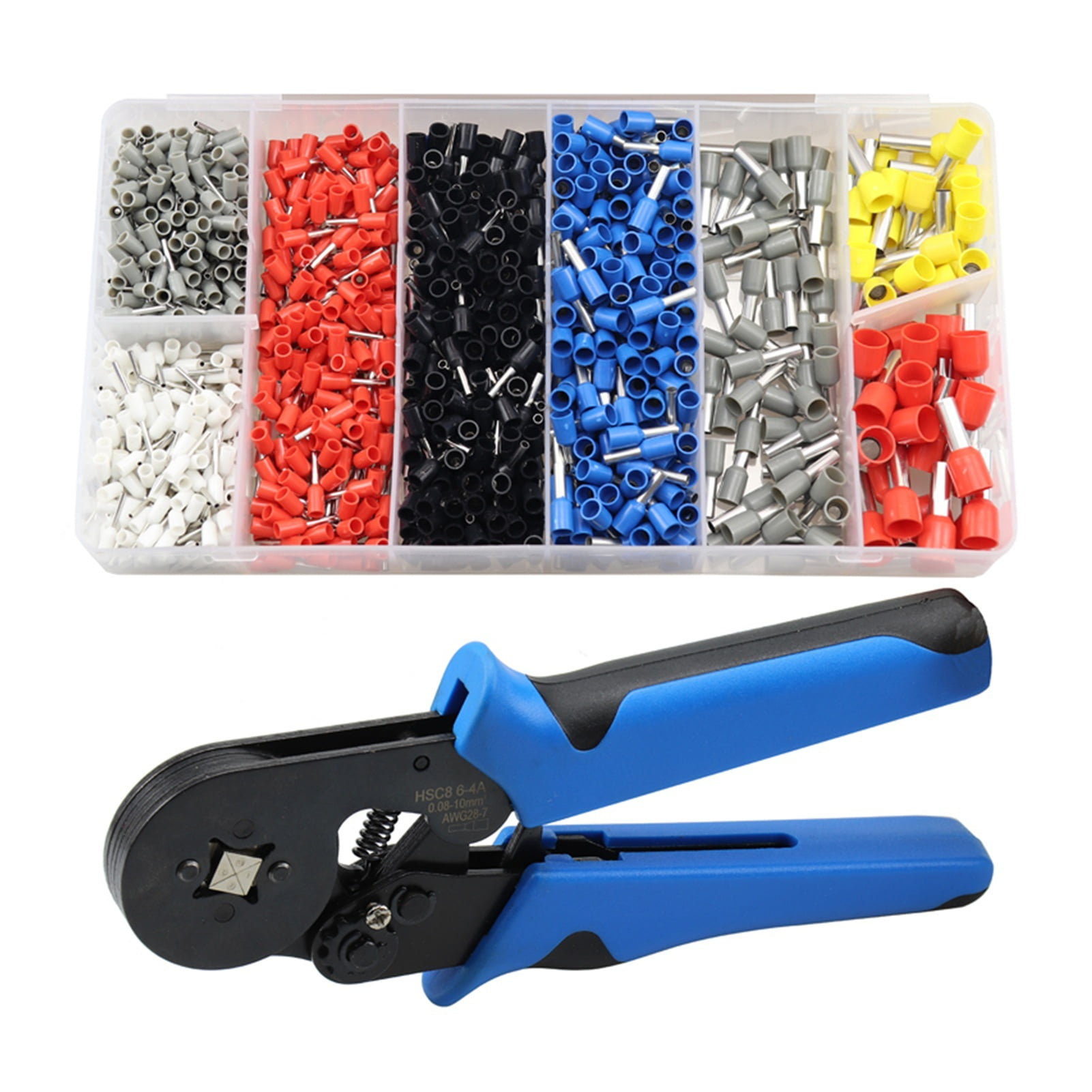 European style Crimper Terminal Crimping Pliers Wire Stripper Crimper Ferrule Crimping Hand Tool Pliers+ 1200 Terminals Kit Set ,Durability That Lasts