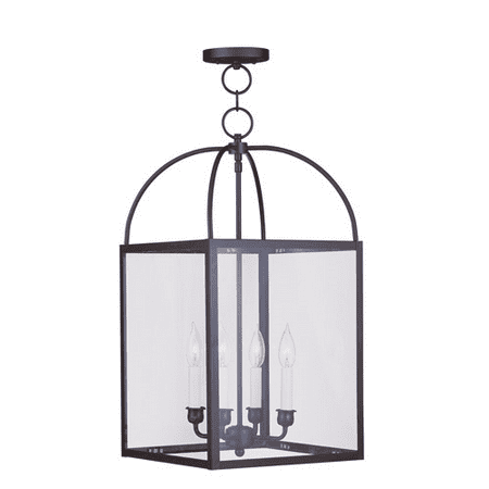 

Pendants Porch 4 Light With Clear Glass Bronze size 12.75 in 240 Watts - World of Crystal