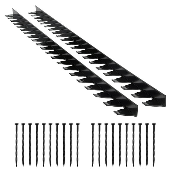 KFFKFF Plastic Landscape Edging Border, 10 Pieces of 6 ft x 1.6 in Garden Edging with 60 Spikes, Durable and Sun-Resistant Flowerbed Borders, Flexible DIY Layout, No-Dig Lawn Divider for Yard