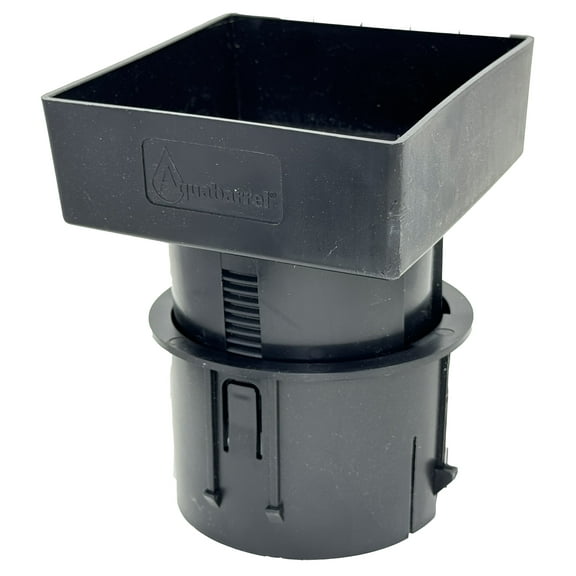 Aquabarrel Adjusting Downspout Adapter 4x4x4 Black