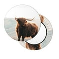 thumbnail image 2 of Kll Scottish Cow In Isle Of Skye Round Bar Chair Cushion Cover 14 Inch,Bar Stool Protector With Elastic, Soft Washable, 2 of 7
