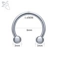 thumbnail image 1 of ZS 1 PC 316L Anillo de nariz de acero inoxidable 14G 16G Piercings de nariz Hélice Piercing de oreja Mujeres Hombres Anillos de tabique Piercing para el cuerpo Joyería Tan Jianjun unisex, 1 of 2