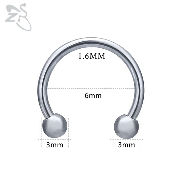 ZS 1 PC 316L Anillo de nariz de acero inoxidable 14G 16G Piercings de nariz Hélice Piercing de oreja Mujeres Hombres Anillos de tabique Piercing para el cuerpo Joyería Tan Jianjun unisex