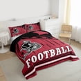 thumbnail image 3 of jejeloiu Football Sport Full Size Comforter Sets,Red Black Bedding Sets For Rugby Gamer Reversible 3 Pieces, 3 of 8
