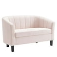 Modway Prospect Channel Tufted Performance Velvet Loveseat in Pink