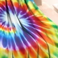 thumbnail image 3 of Rainbow Tie Dye Radial Pattern Blanket,Comfortable Soft Flannel Throw Blanket,All Season,Warm Lightweight Blankets for Sofa Bed Couch Living Room Chair,30"x40", 3 of 4