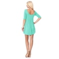 thumbnail image 3 of Women's Scoop Neck 3/4 Sleeve Relaxed Fit Babydoll Mini Dress, 3 of 4