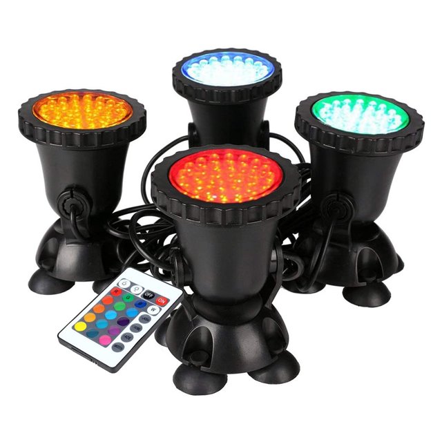 Lámpara de estanque de jardín luz RGB para acuario 8 W Kuymtek 36 LED luz subacuática