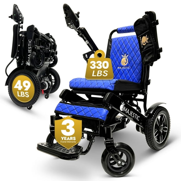 Majestic Electric Wheelchair, Lightweight Folding Wheelchairs, Motorized Wheel Chair, 20″ Wide Seat, 10+ Miles Range, 310 Lbs Max Loading Weight