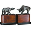 Bull and Bear Stock Market Bookends