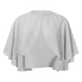 thumbnail image 5 of HNMKIU Elegant Long Layer Bridal Chiffon Wrap Shawl for Evening Parties Beach Coverups and Formal Events Lightweight Elegant Shoulder Wrap for Seasonal Wear White,One Size, 5 of 5