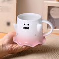 thumbnail image 4 of Ceramic ghost mug, Halloween Creative Spooky Cup with Cute Face, Cute Mug for Men, Women & Teens - Microwave & Dishwasher Safe (Pink), 4 of 13