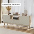 thumbnail image 5 of Living Skog  Alba Beige TV Stand Console with Drawer Fits TV's up to 65 in. with Wood Legs Mid Century Modern Design Grey Laminate,MDF Up to 175 lbs, 5 of 5