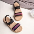 thumbnail image 4 of BOOMNY Girl's Sandals Open Toe Flat Sandals for Kids Adjustable Strap Cute Casual Summer Shoes, 4 of 9