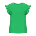 thumbnail image 2 of GUZOM Womens Tops & T-Shirts- Printed Casual Short Sleeve Scoop Neck Blouse Bracelet Drop Shoulder Tee Tops ,for Spring, Summer and Fall Green L, 2 of 9