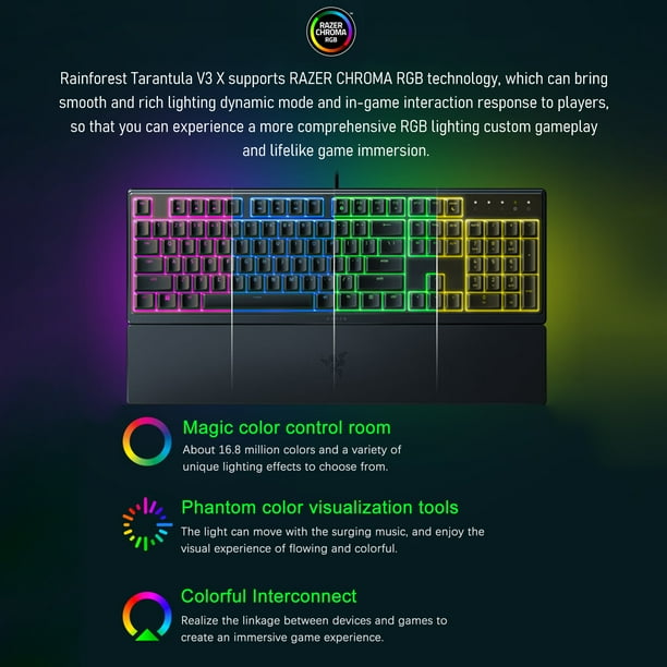 Razer V3X 104 Keys Gaming Keyboard Razer Chroma RGB USB Wired Keyboard ...