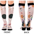 thumbnail image 2 of FREEAMG Cute Cartoon Gnome with Christmas Wreath Compression Socks for Women and Men, 1 Pair, 2 of 7