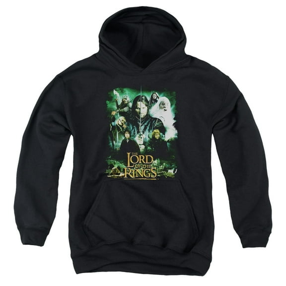 Lord of the Rings Hero Group Youth Pullover Hoodie Sweatshirt Black