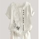 thumbnail image 1 of Fiudx Camisas para Mujer Camisetas Holgadas con Estampado de Manga Corta Informal de Verano para Mujer, 1 of 4