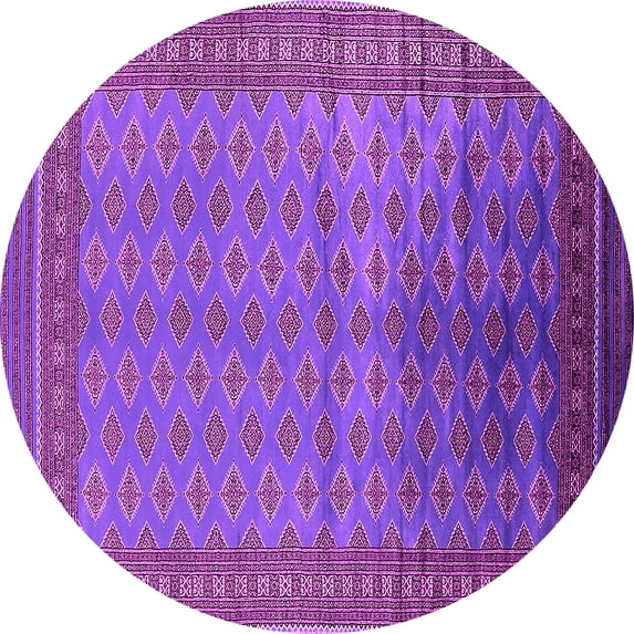 Ahgly Company Indoor Round Oriental Pink Industrial Area Rugs, 3' Round