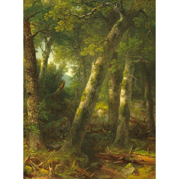 Forest in the Morning Light by Asher Brown Durand - 12" x 18" Art Print Wall Decor