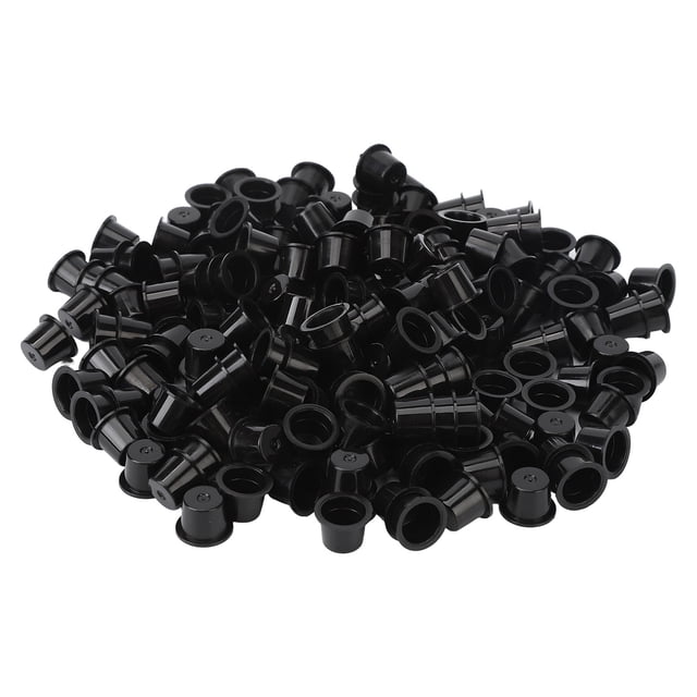 1000 tapas de plástico desechables para tinta de tatuaje, para maquillaje, pigmento, accesorio para tatuaje, color negro, talla M