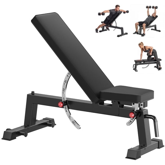 HANDBODE Adjustable Bench 1300lb, Incline/Flat, Fast-Adjust Home Gym